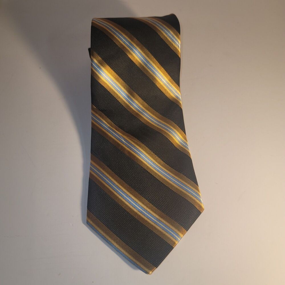 Robert Talbott Best of Class Parisian Men's Silk Necktie 3.5" Brown Blue Gold